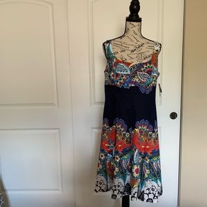 Nine West Scoop neck Fully Lined Summer Dress